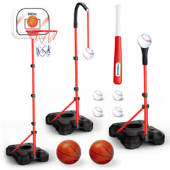 ShyLizard 3-in-1 basketball hoop and T-ball set for versatile indoor or outdoor play.