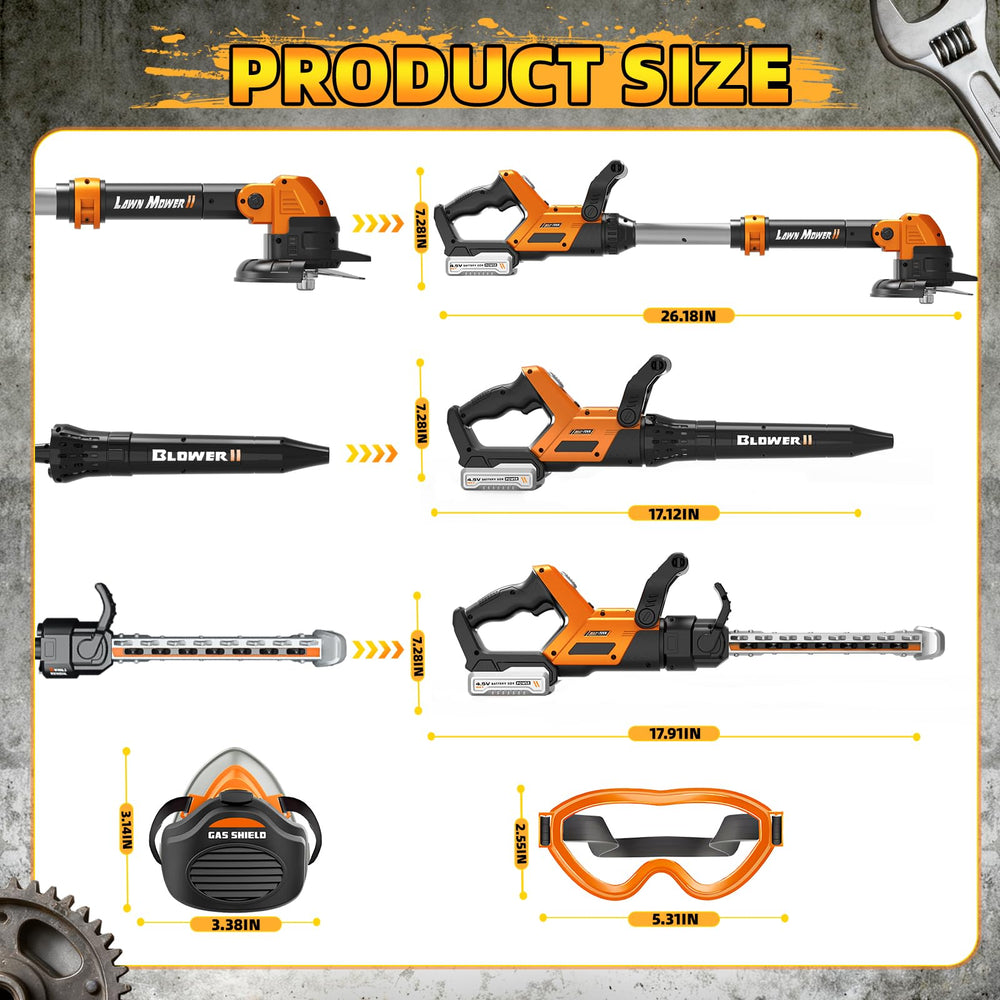 ShyLizard weed wacker action with trigger start for pretend play.