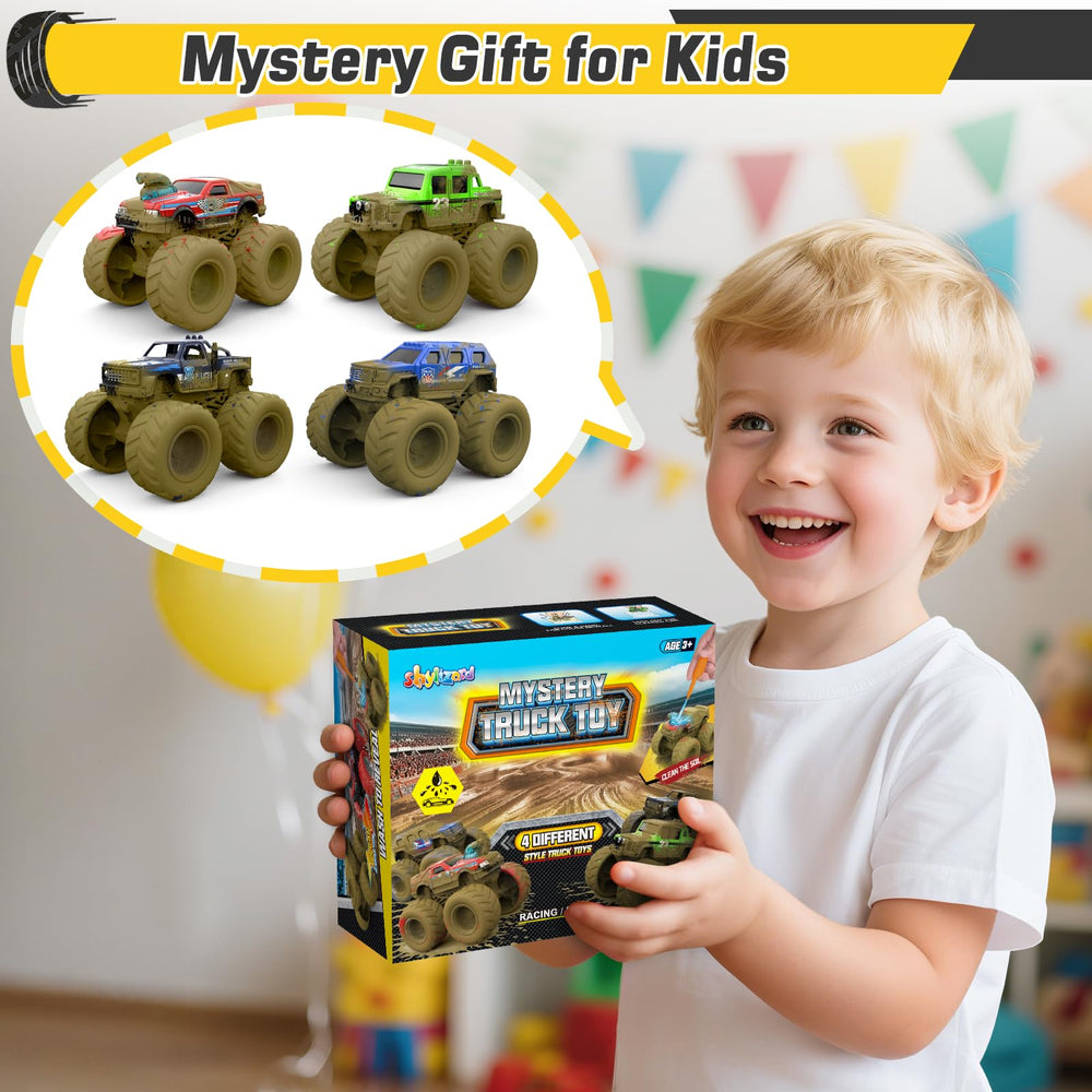 ShyLizard Monster Trucks gift set makes a playful birthday choice for kids.
