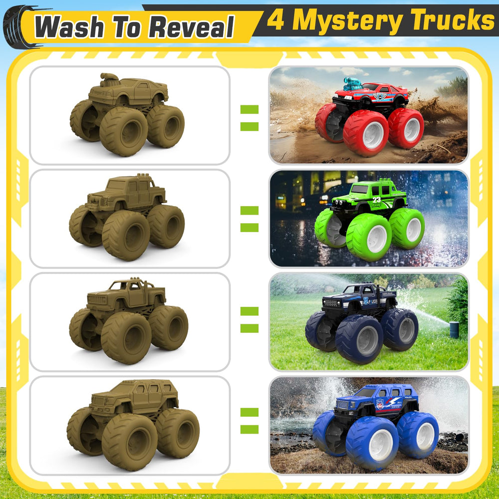 ShyLizard Monster Trucks large rubber wheels grip surfaces for confident movement.