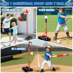 ShyLizard T-ball stand ready for batting practice with stretchable bat.