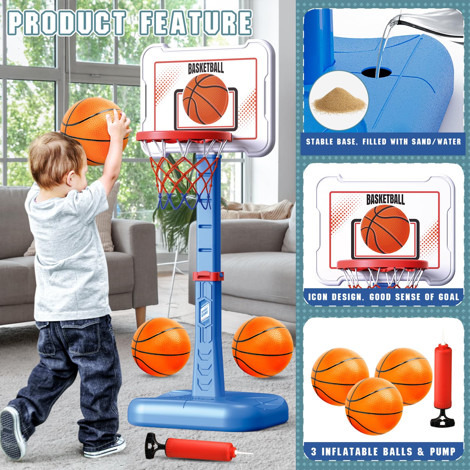 Three inflatable balls included with the ShyLizard hoop.