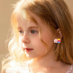 Shyflpopo kids clip-on unicorn earrings for magical style without piercing