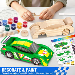 Shyling paint tray keeps colors organized during painting.