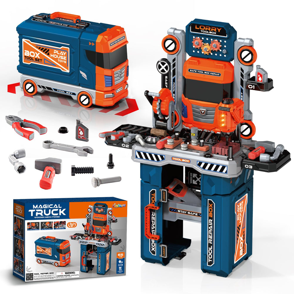 ShyLizard 65-pcs tool set with box and workbench for imaginative repair play