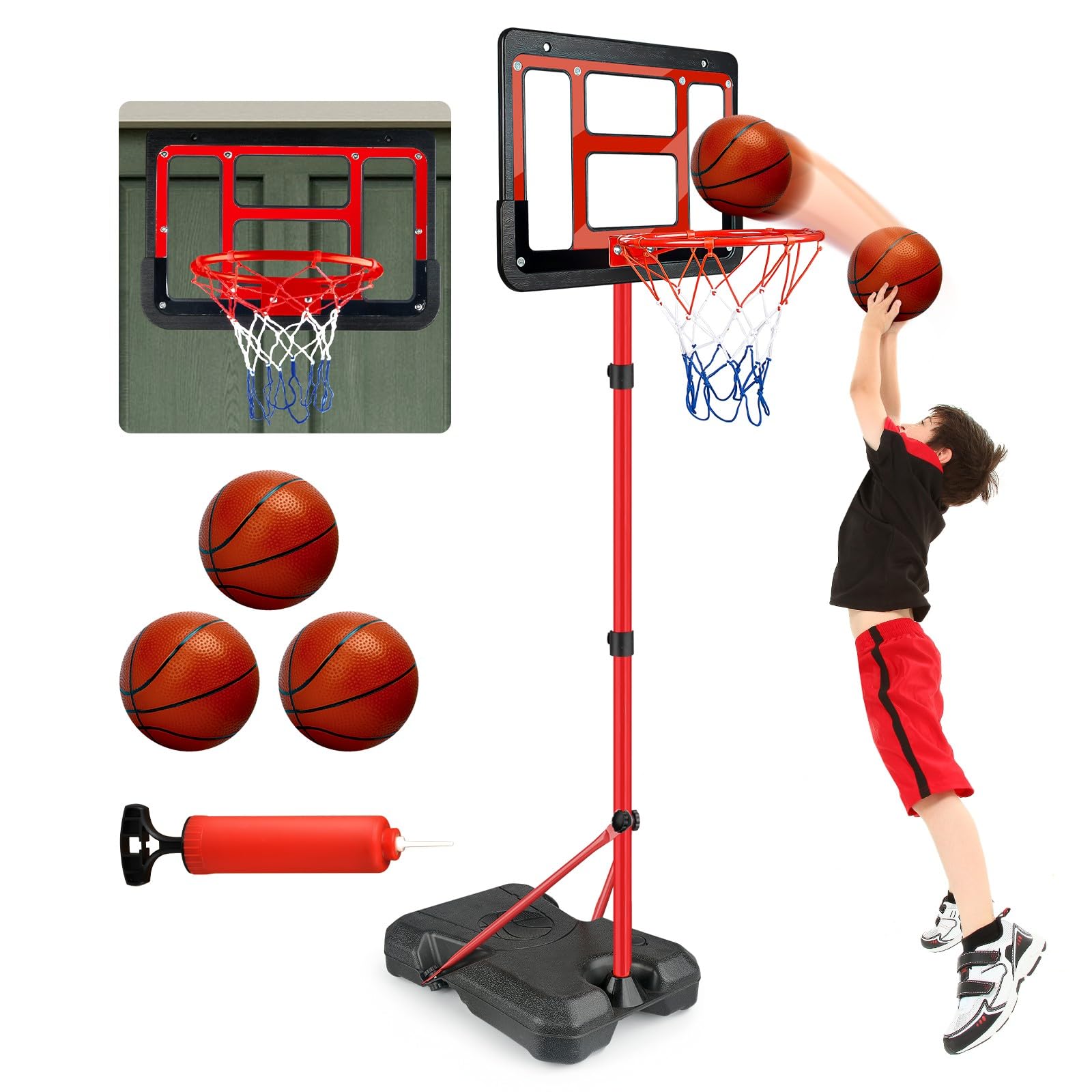 ShyLizard basketball hoop backboard for kids enables engaging active play indoors or outdoors.