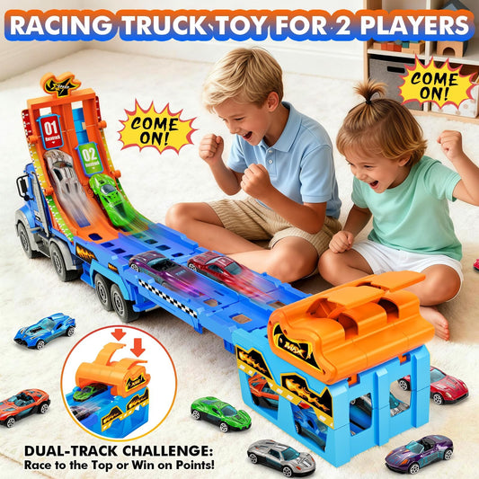 Folded truck design with compact storage for portable fun.