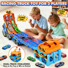 Folded truck design with compact storage for portable fun.