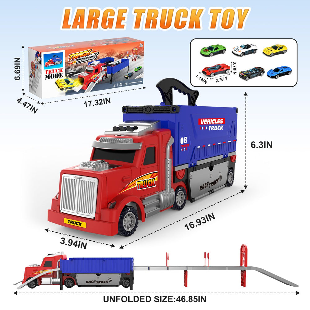 ShyLizard Carrier Truck launcher and track in action during a fun race
