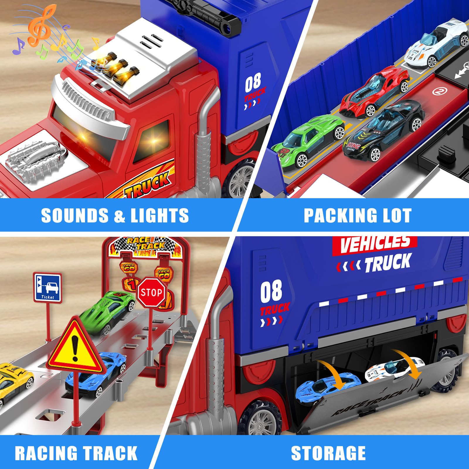 ShyLizard Carrier Truck metal cars pack included for immediate racing