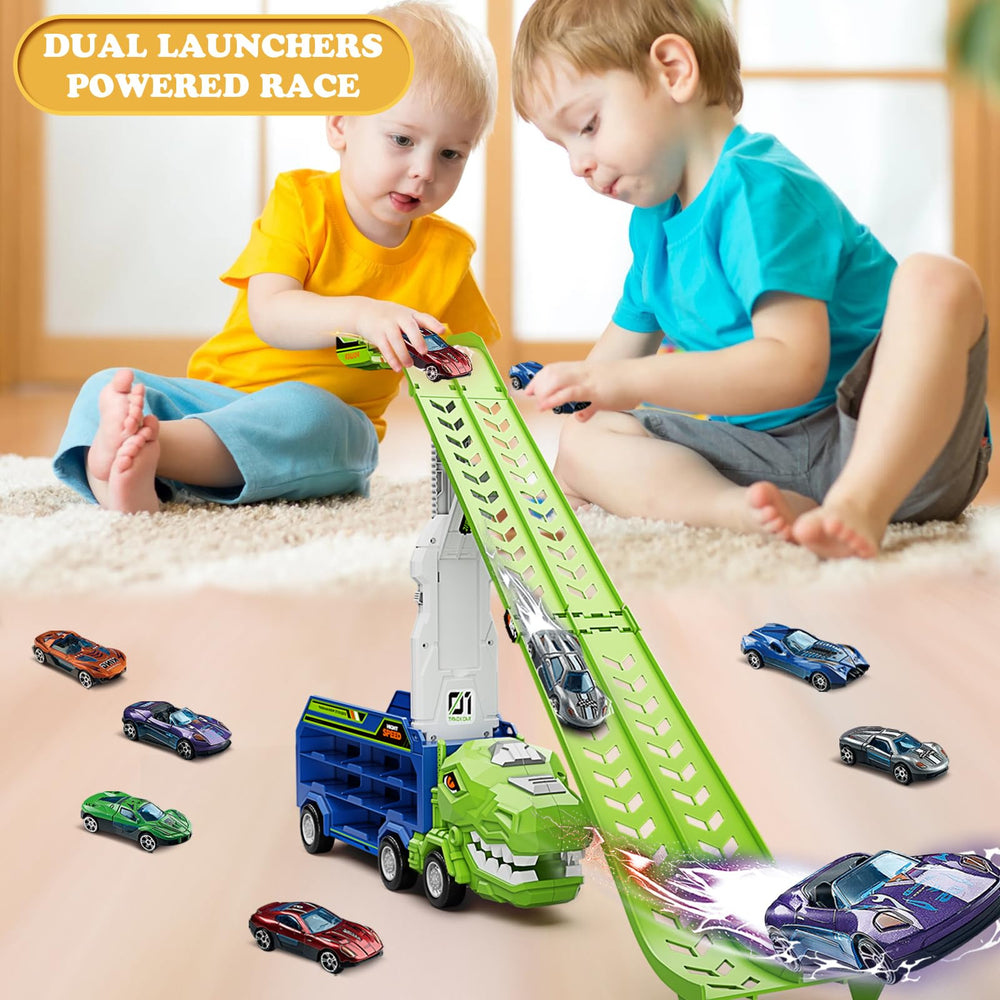 ShyLizard dinosaur carrier truck uses non-toxic materials for safe indoor play.