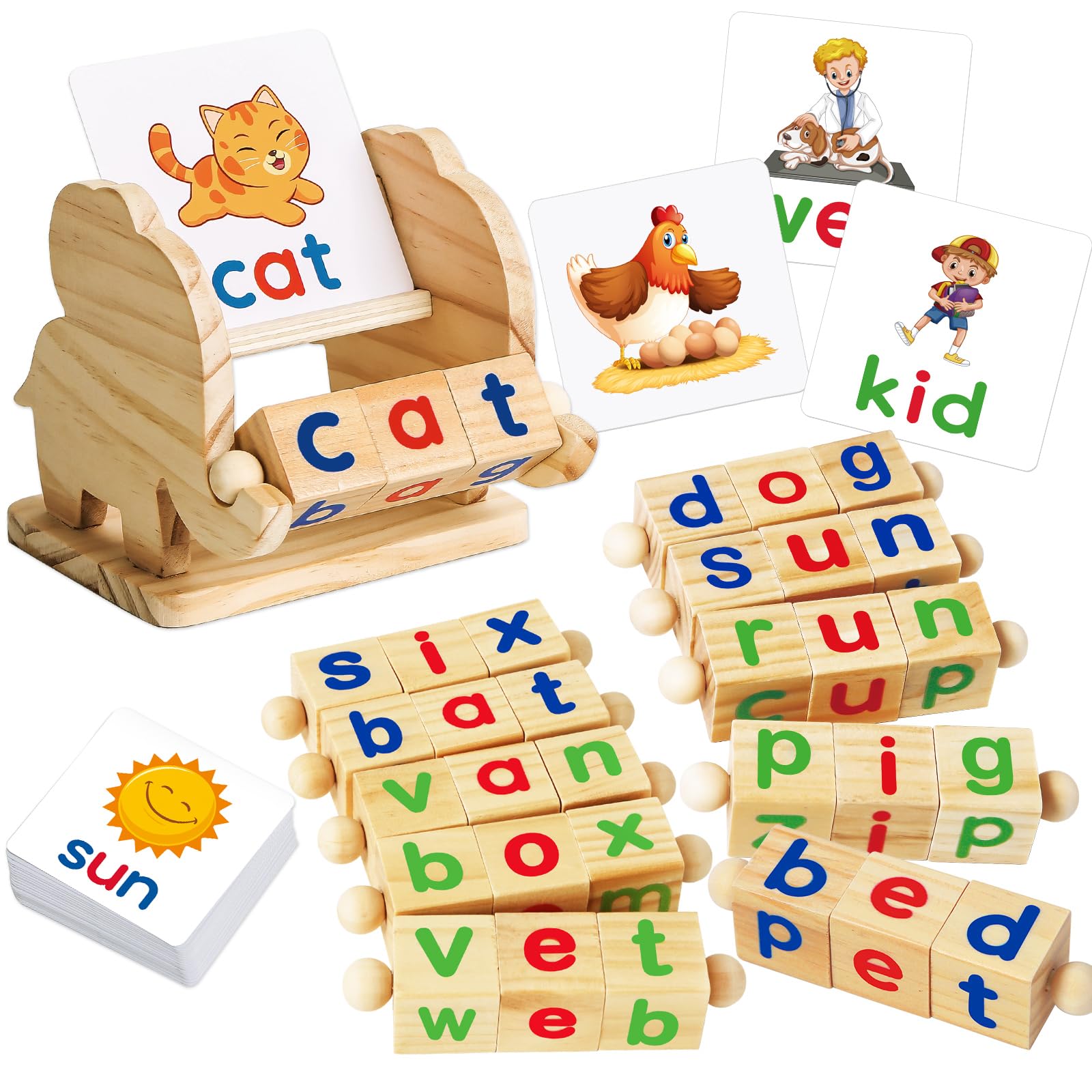 ShyLizard elephant-tray reading blocks foster early literacy with vowel tiles.