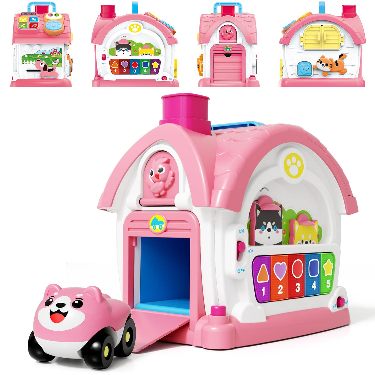 ShyLizard Montessori Learning House with piano keys for early learning fun.