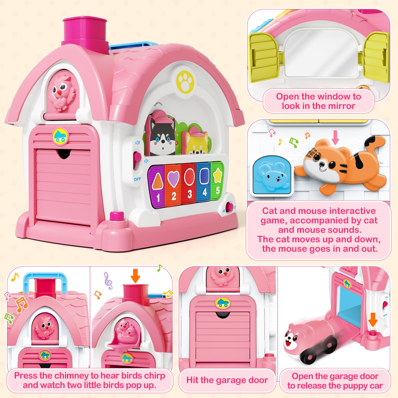 ShyLizard Learning House shapes and colors help build recognition during play.