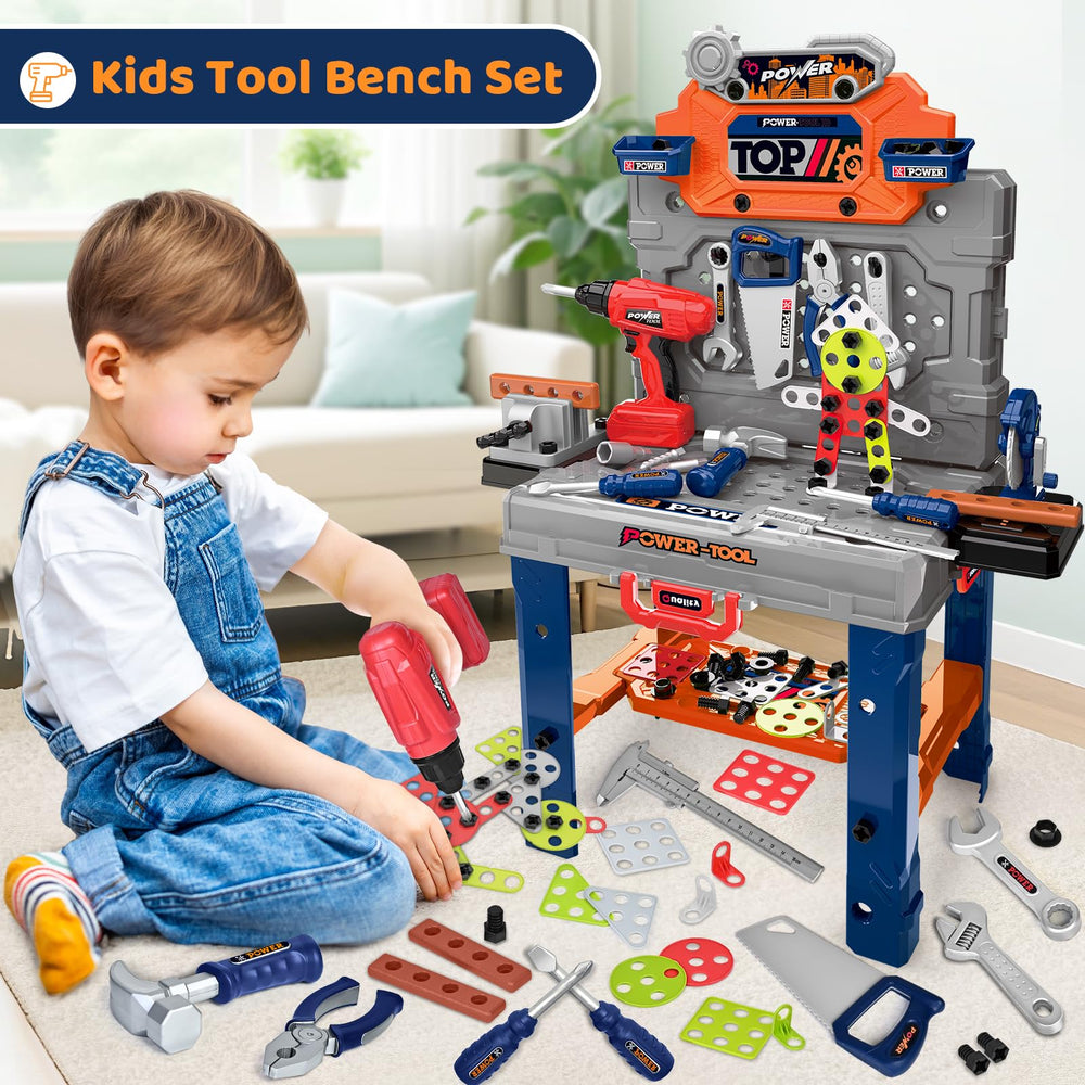 ShyLizard overview of toy tools set with multiple pieces for imaginative projects.