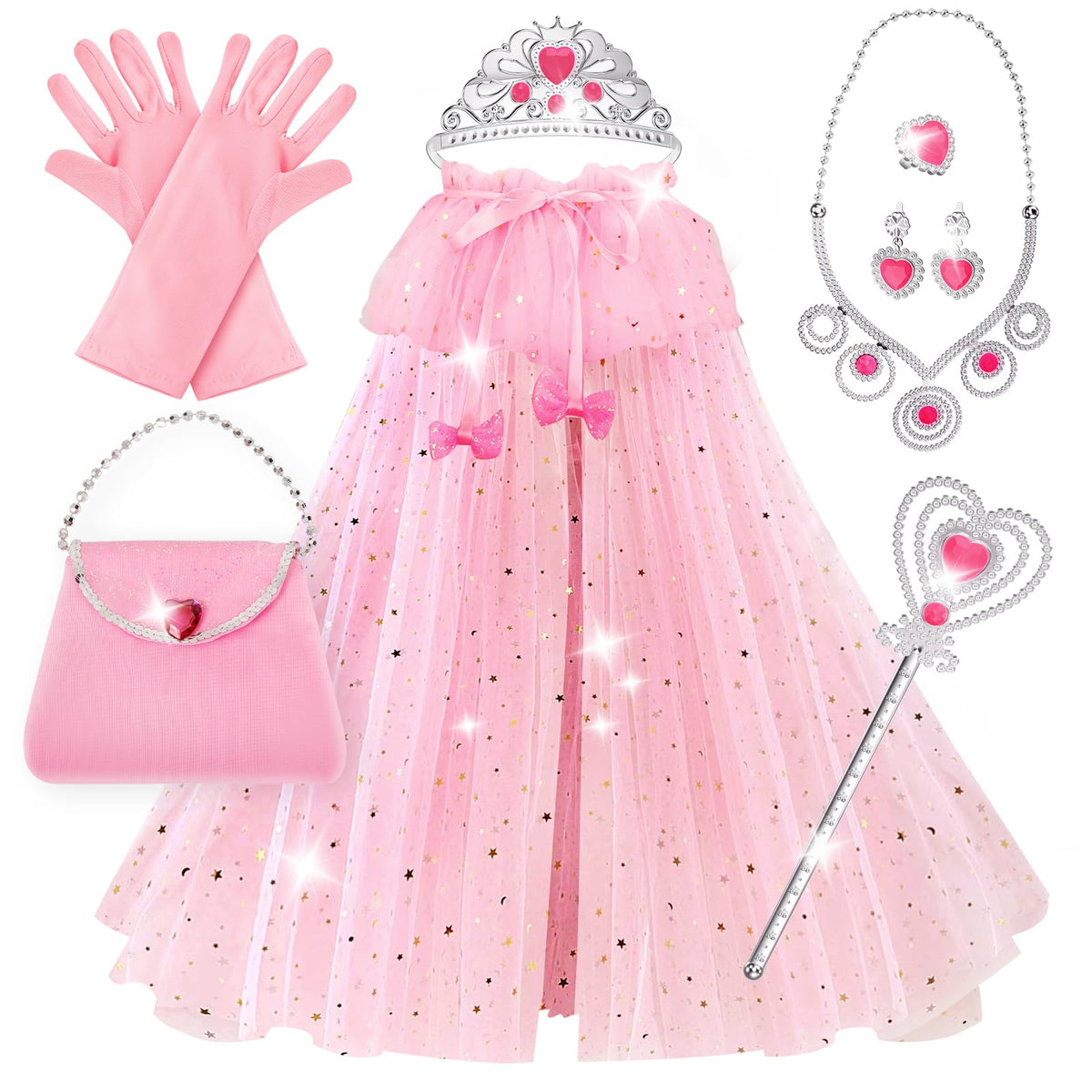 ShyLizard princess dress-up set with cape, crown, and wand sparks imaginative play.