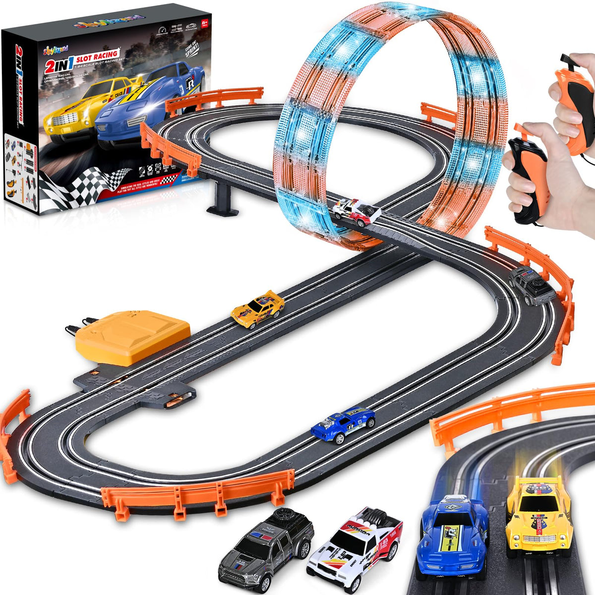 ShyLizard four car slot track set ready for home racing