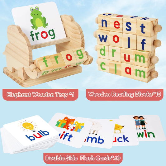 ShyLizard vowel-rotating-blocks support letter awareness and word building.