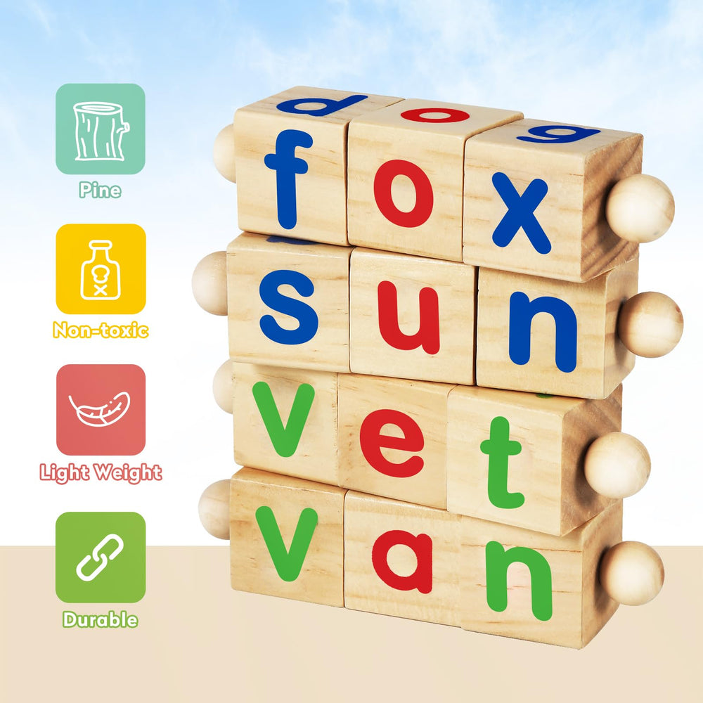 ShyLizard wooden-tray-and-blocks offer durable, safe Montessori-style literacy practice.