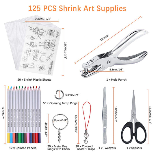 Shynek colored pencils used to decorate shrink art designs.