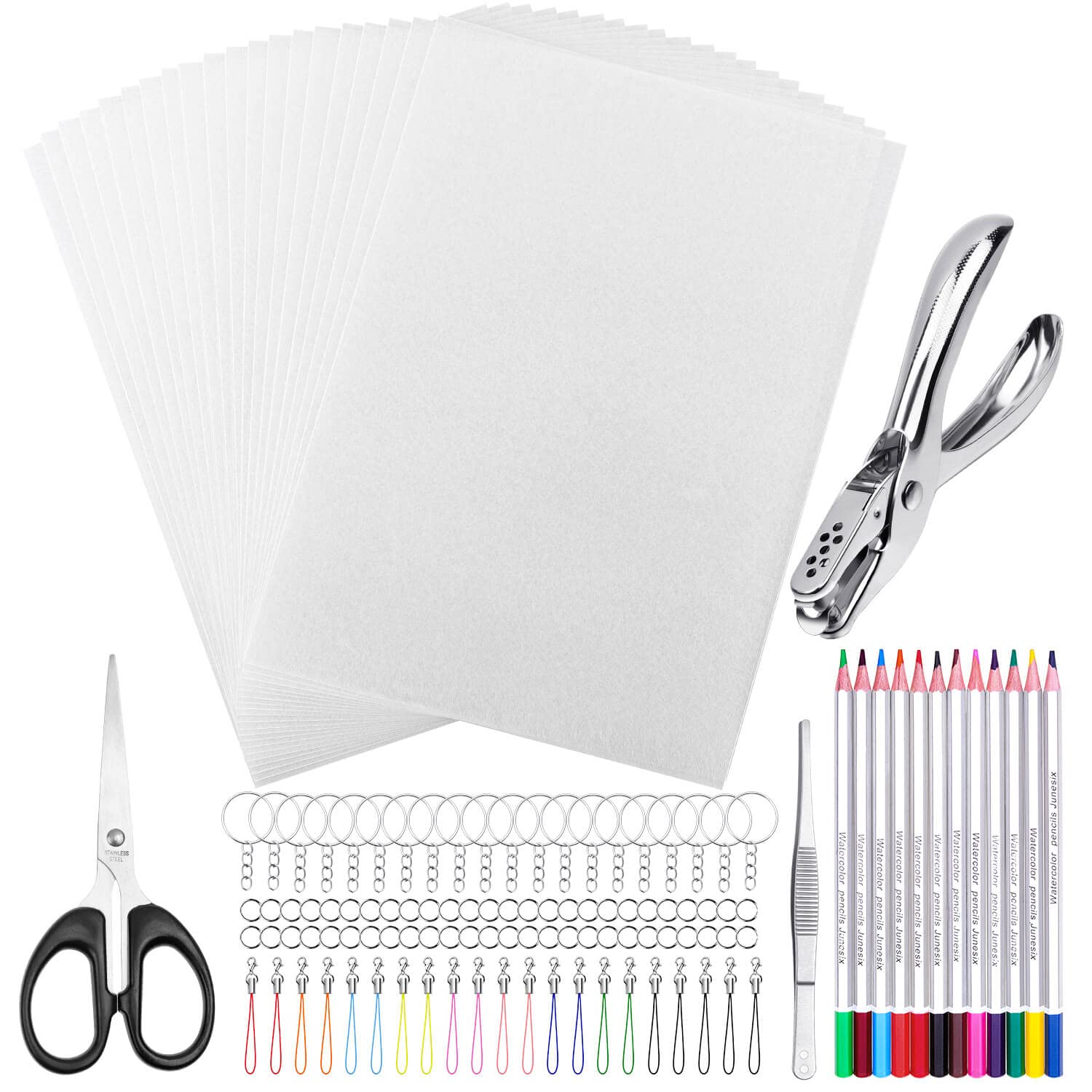 Shynek Shrinky Sheets Blank Paper for coloring and turning into mini charms