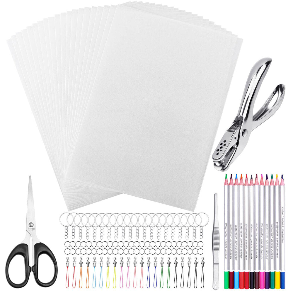 Shynek Shrinky Sheets Blank Paper for coloring and turning into mini charms