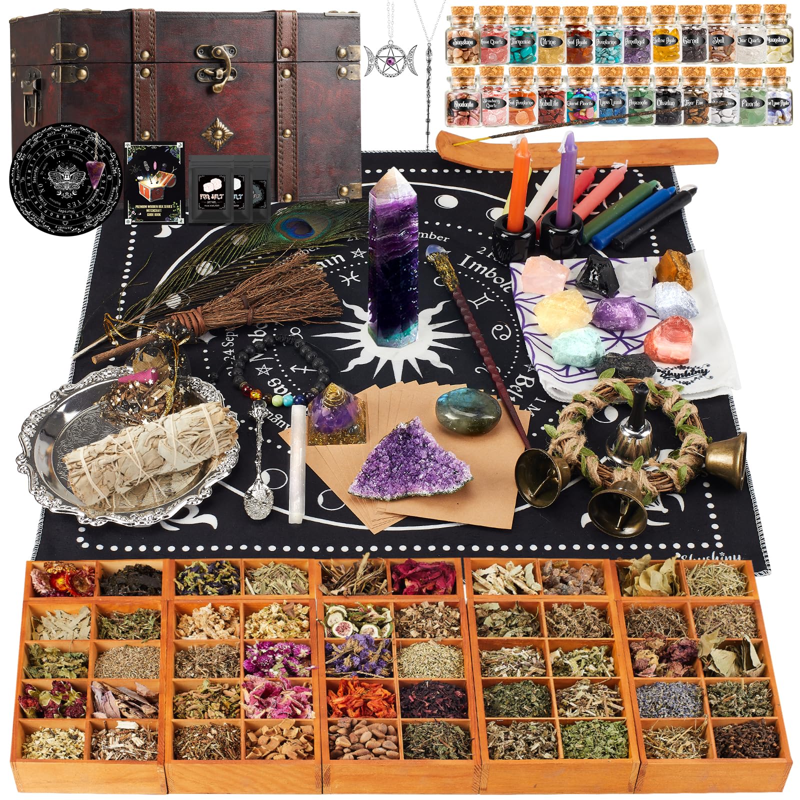 SHYSHINY box with crystals and tools for beginner spellwork