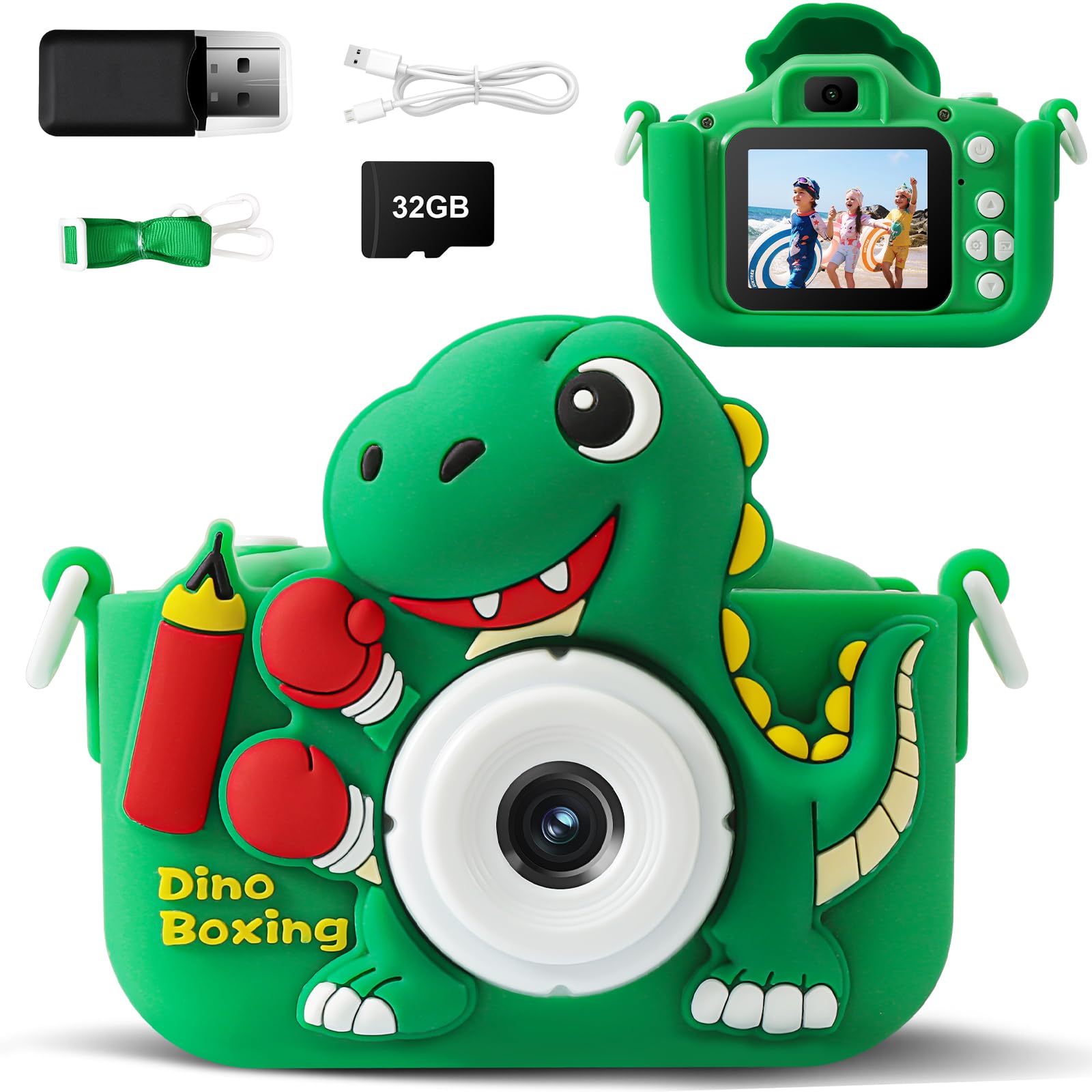 SHZYGQ Kids Camera front camera with dinosaur design for easy outdoor photos