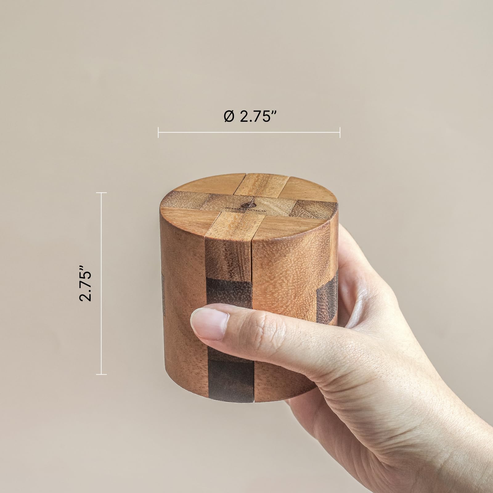 Powder Keg close-up shows smooth monkeypod grain and tactile satisfaction.