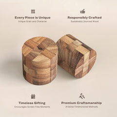 Eco-friendly design emphasizes natural wood and zero plastic.