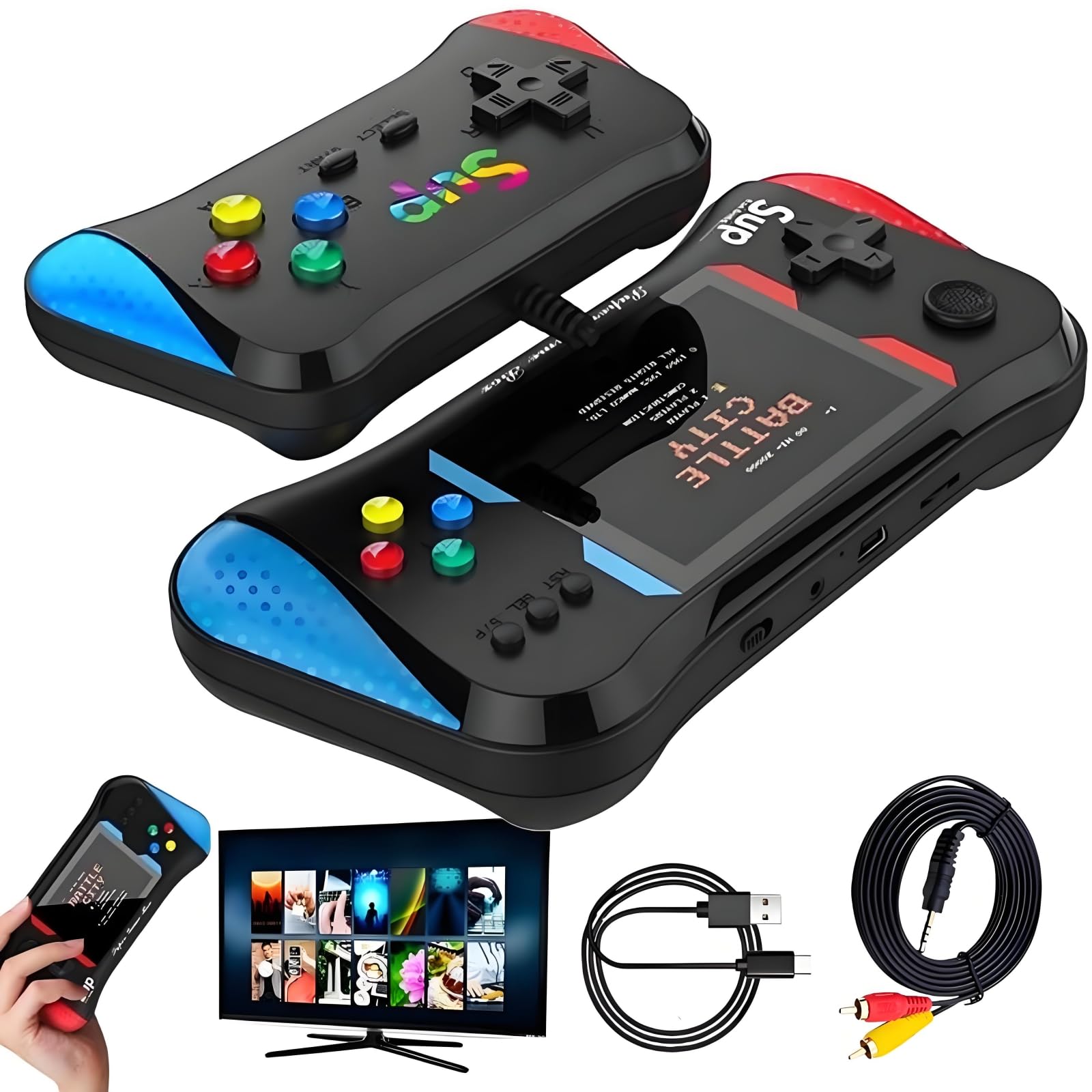 Sibotion SUP Retro console front view, compact design ideal for travel gaming.