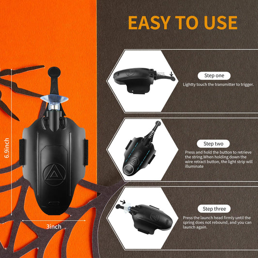 SICNAOPW spider gloves-wrist launcher showing grip during action.