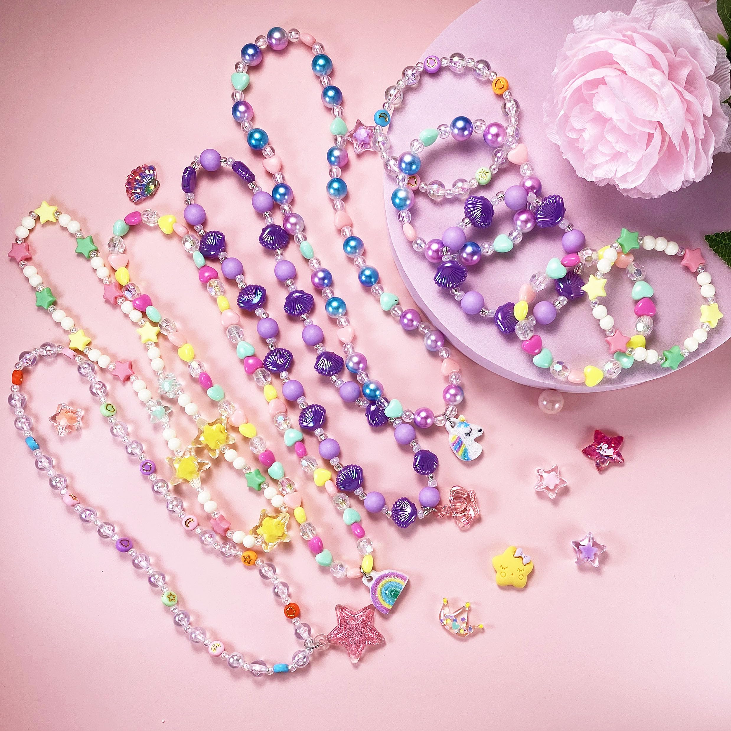 SIELEVIN rainbow pendant necklace, colorful accessory for joyful dress-up moments.
