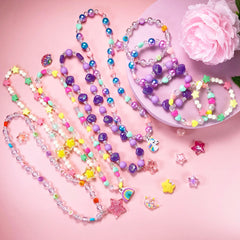 SIELEVIN rainbow pendant necklace, colorful accessory for joyful dress-up moments.
