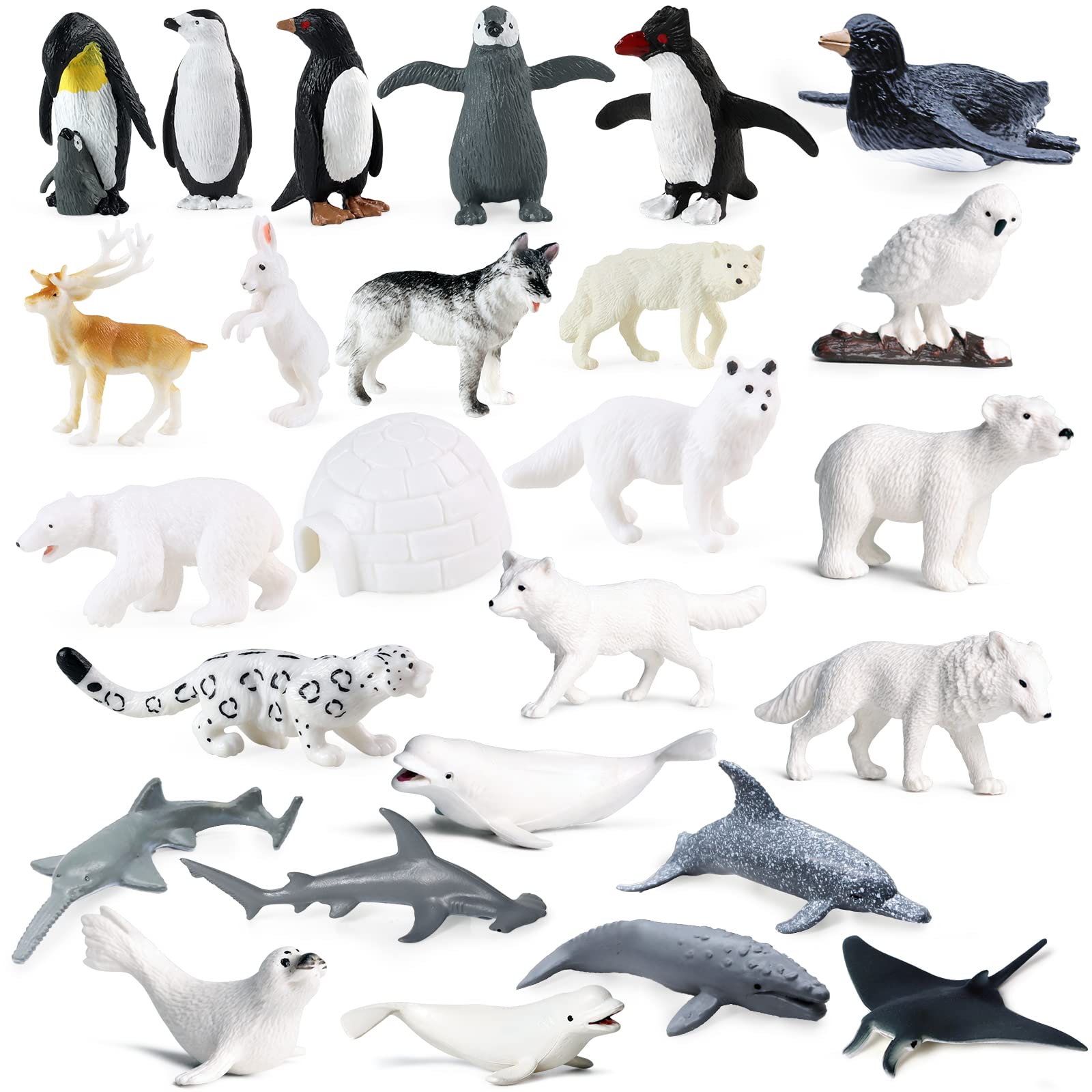 SIENON 26Pack penguin figure for classroom learning and cake toppers
