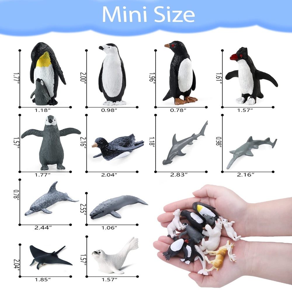 SIENON 26Pack polar bear figure for party decor and educational play
