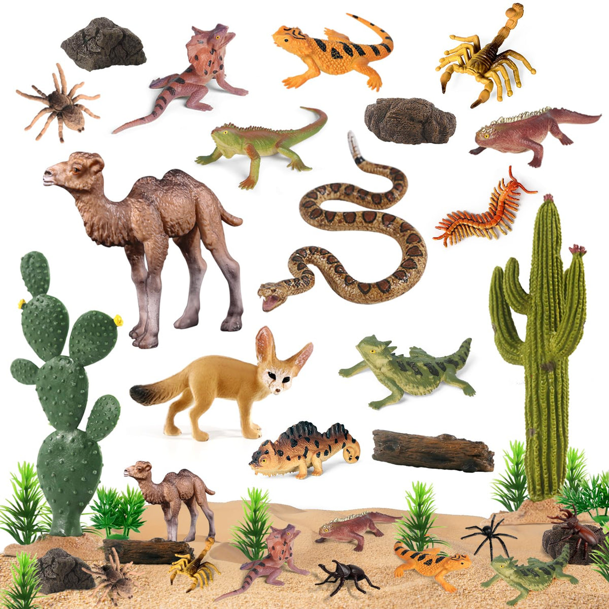SIENON desert camel figurine for vivid dioramas and cake toppers