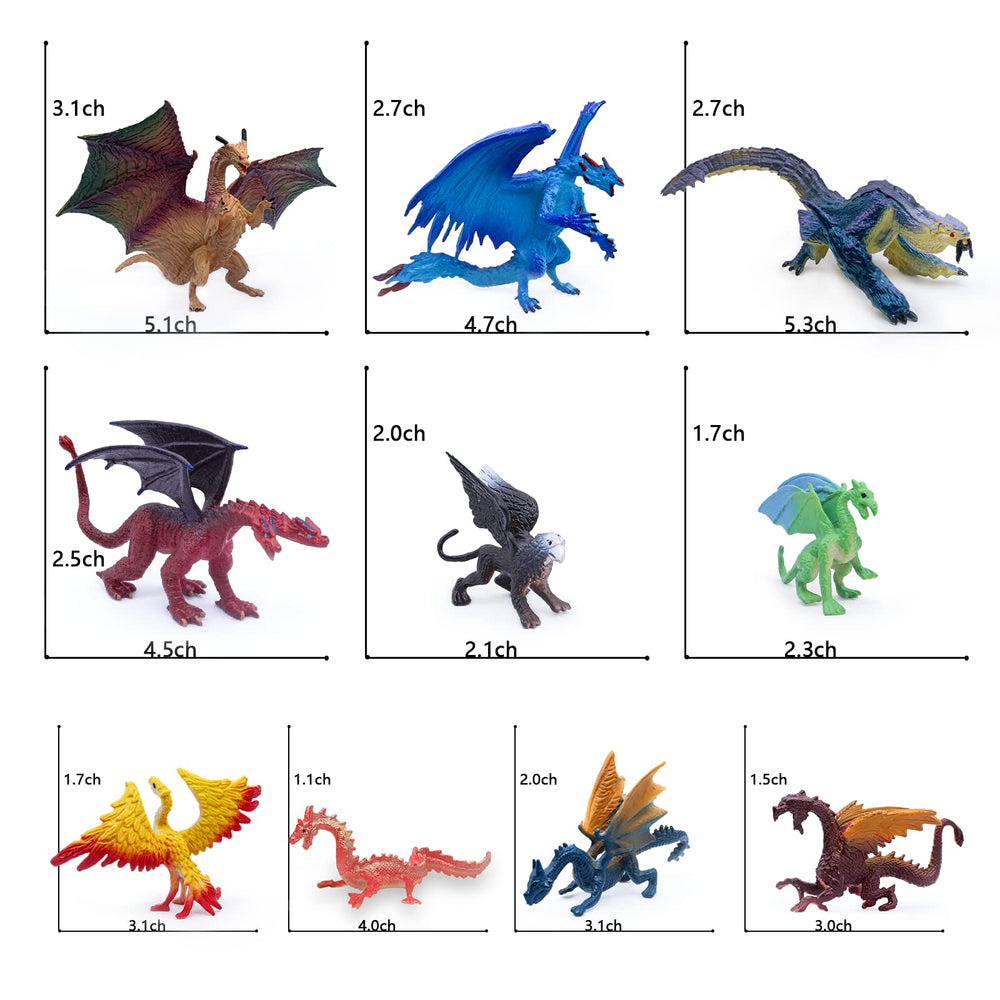 SIENON 5-inch dragon figurines with dynamic poses for party decorations