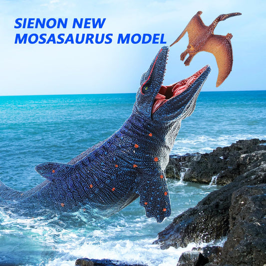 SIENON Mosasaurus toy in predatory pose boosts imaginative ocean adventures.