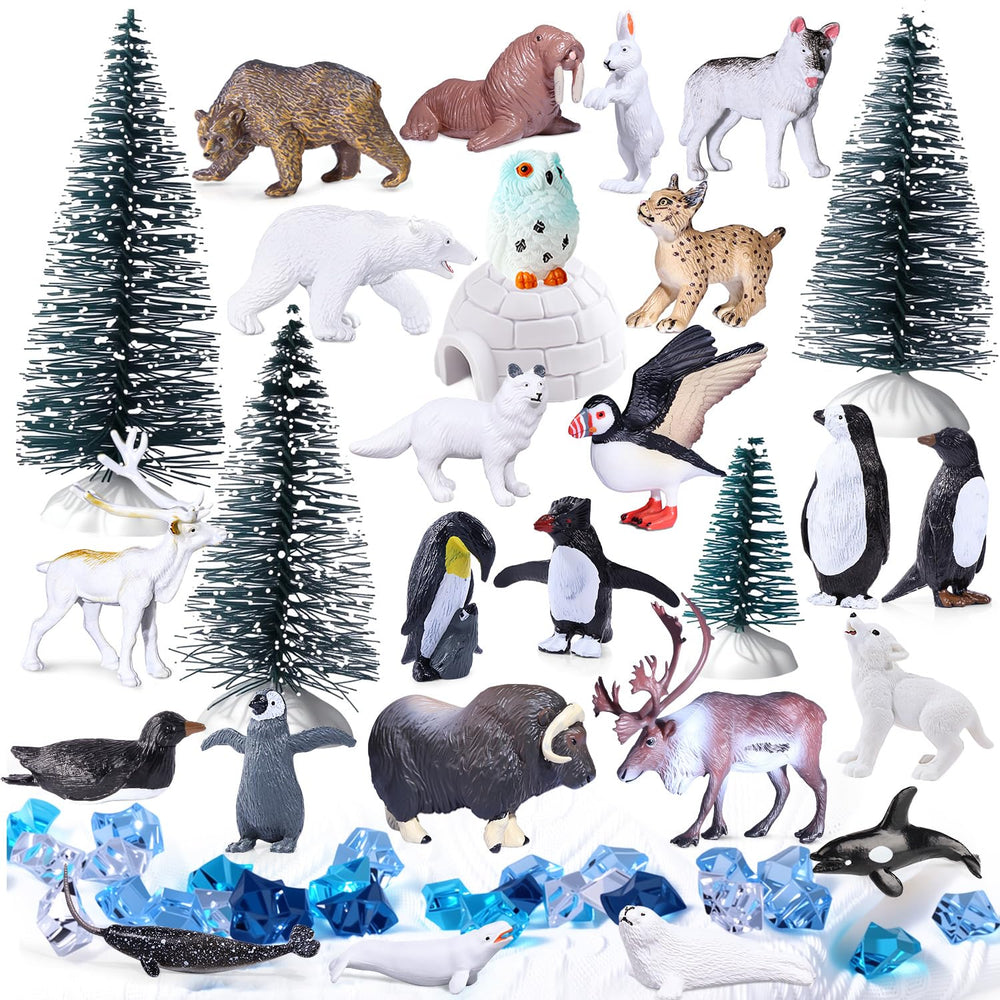 SIENON polar bear figurine for classroom diorama and playful storytelling.