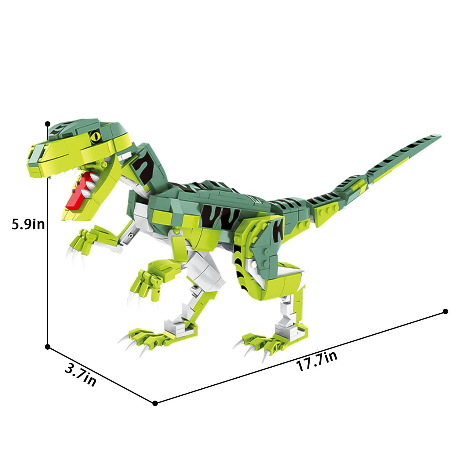 SIENON Velociraptor movable jaw and neck joints enable dynamic poseability