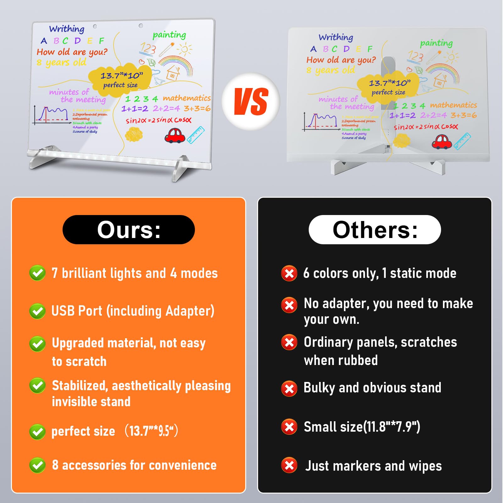 Signsxcel LED drawing board color modes close-up highlighting brightness and mode options for vibrant art sessions.