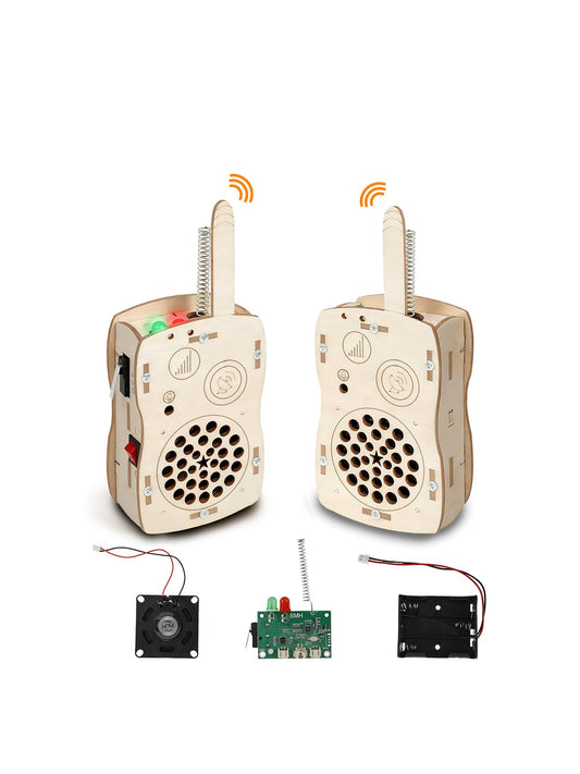 SIHUADON walkie-talkie kit front view ideal for classroom projects and family exploration.