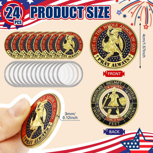 Siifert Armor of God coins enamel detail shows vibrant faith-inspired artistry.