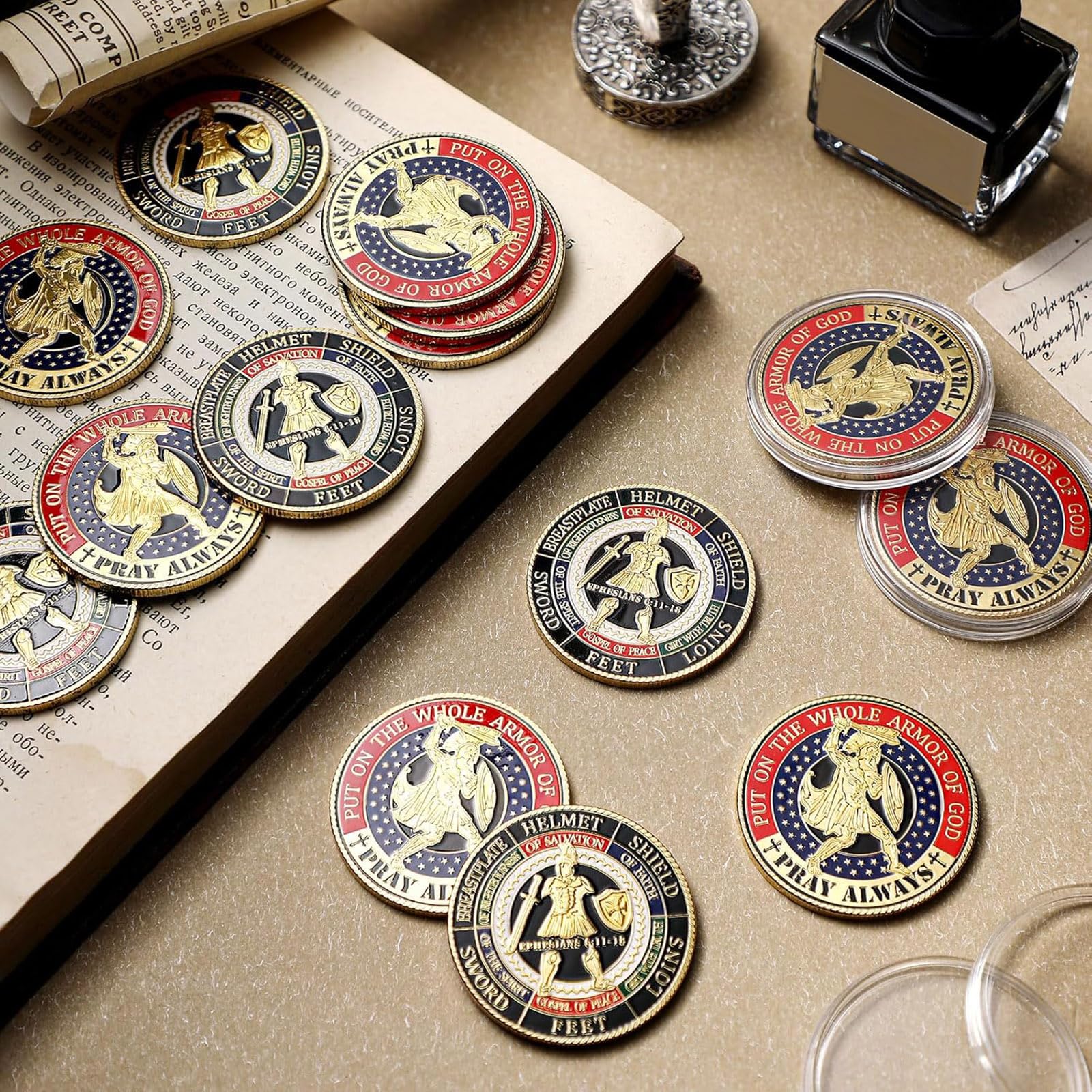 Siifert Armor of God coins memorial-theme design suitable for remembrance events.