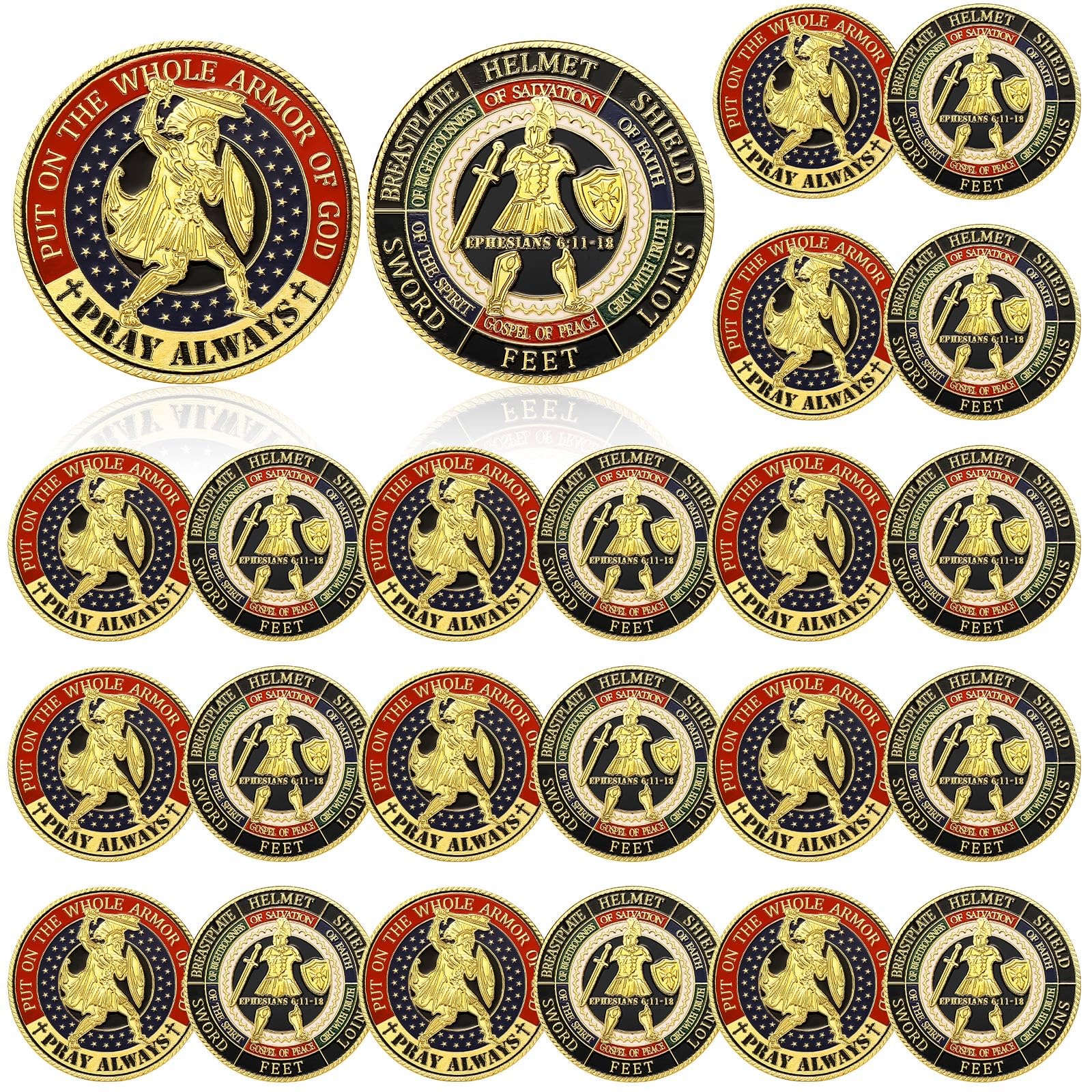 Siifert Armor of God coins in packaging, ideal for gifting and collection.