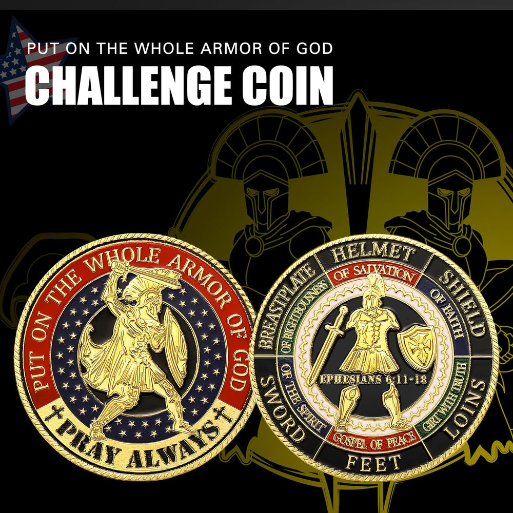 Siifert Armor of God coins with protective film preserves shine during handling.