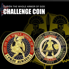 Siifert Armor of God coins with protective film preserves shine during handling.
