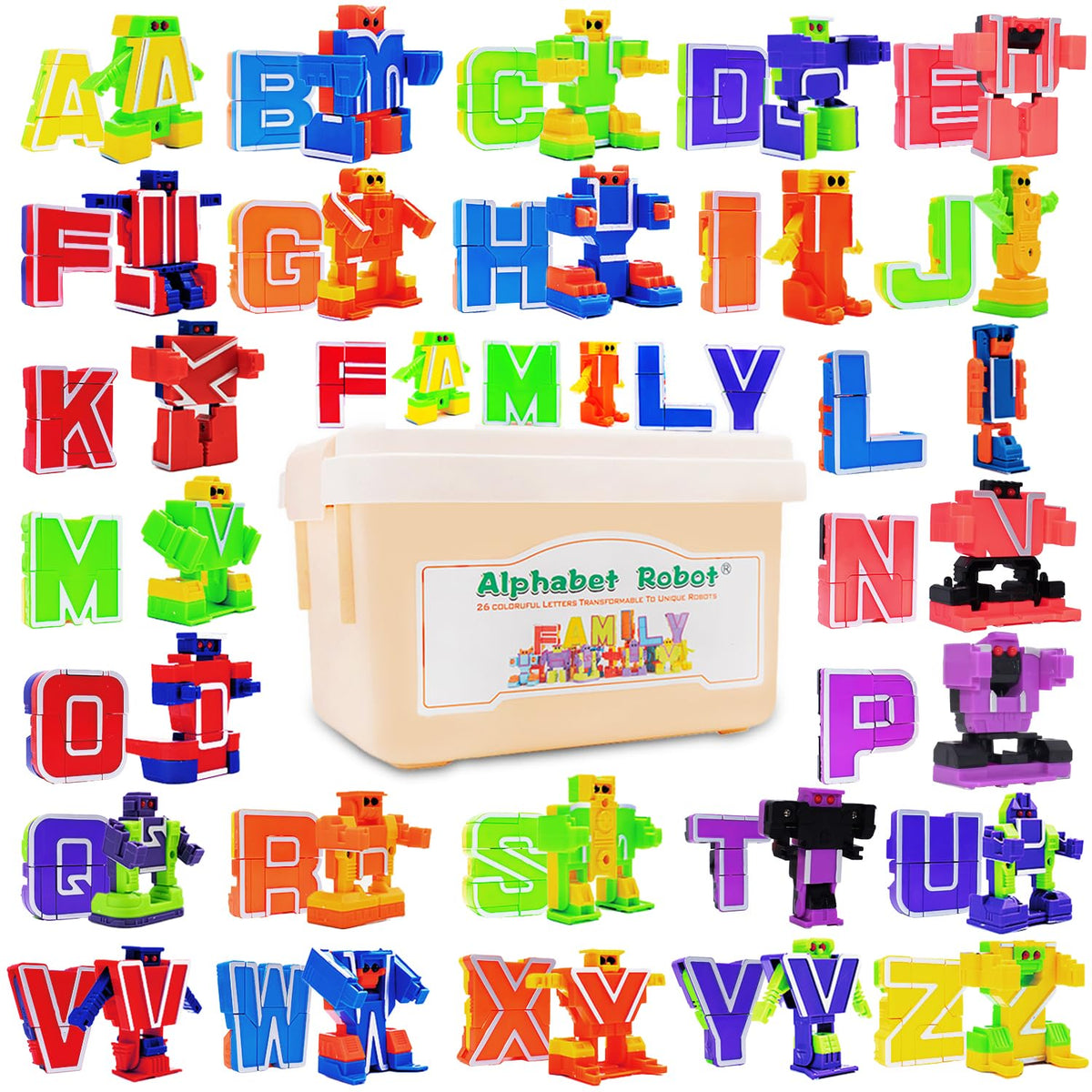 Siiziitoo Alphabots letters-to-robots transform the alphabet for engaging play