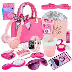 Sikcurg little girl purse with accessories for imaginative play and organization.